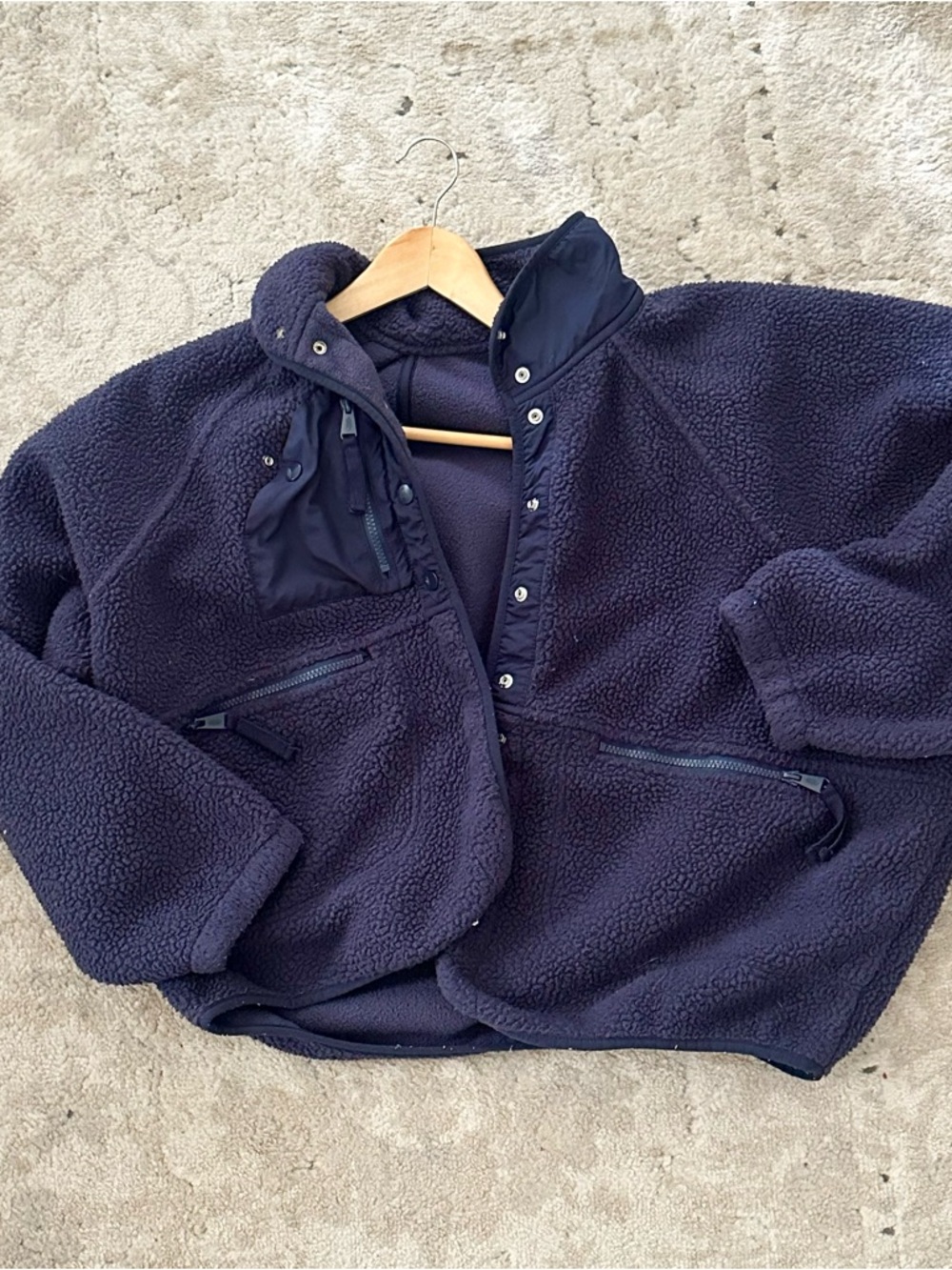 FP Movement by Free People Navy Sherpa Pullover Jacket